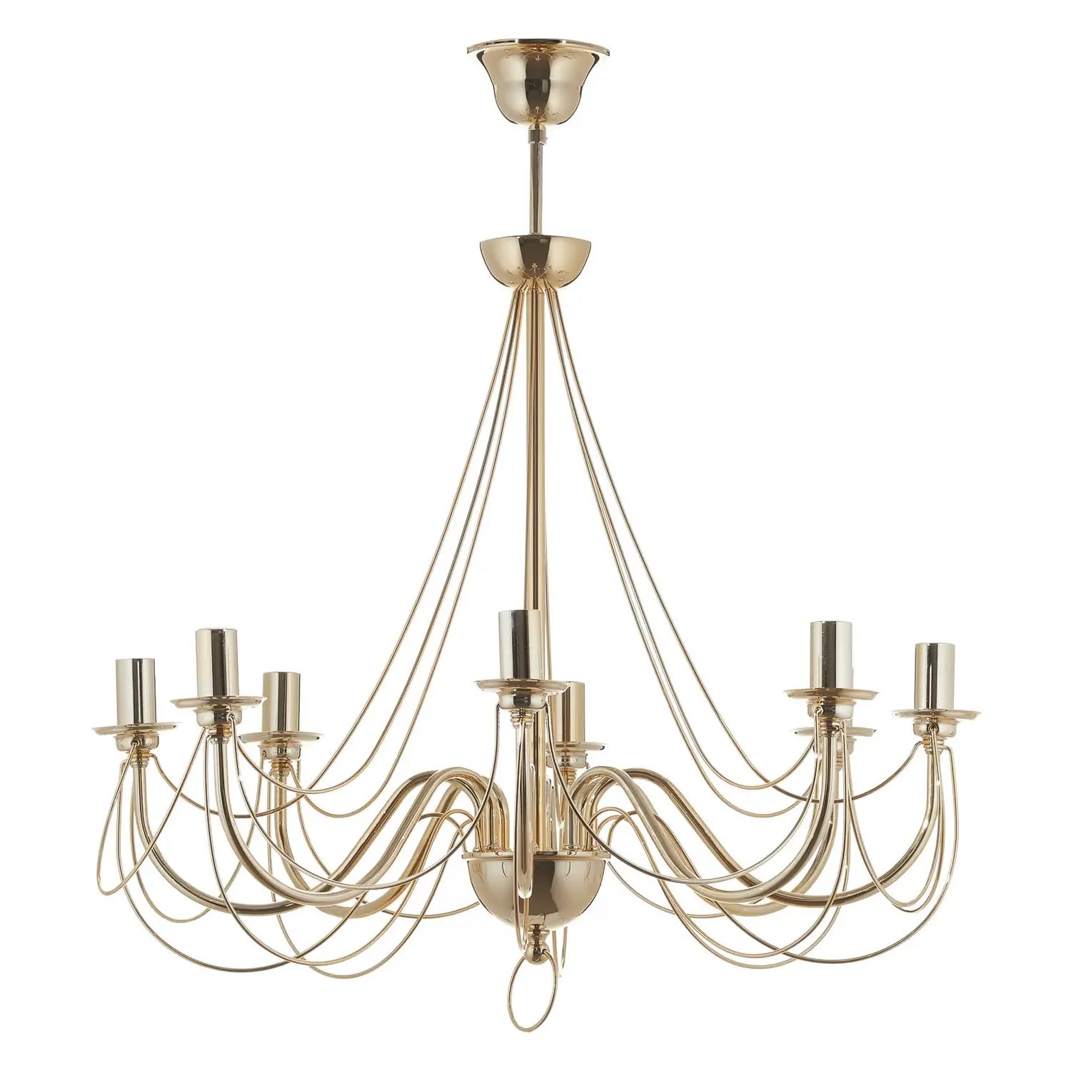 B-Ware Kronleuchter Lampe Leuchter Retro Gold Metall 8 Flammig E14 Led 75 Cm Abhängung