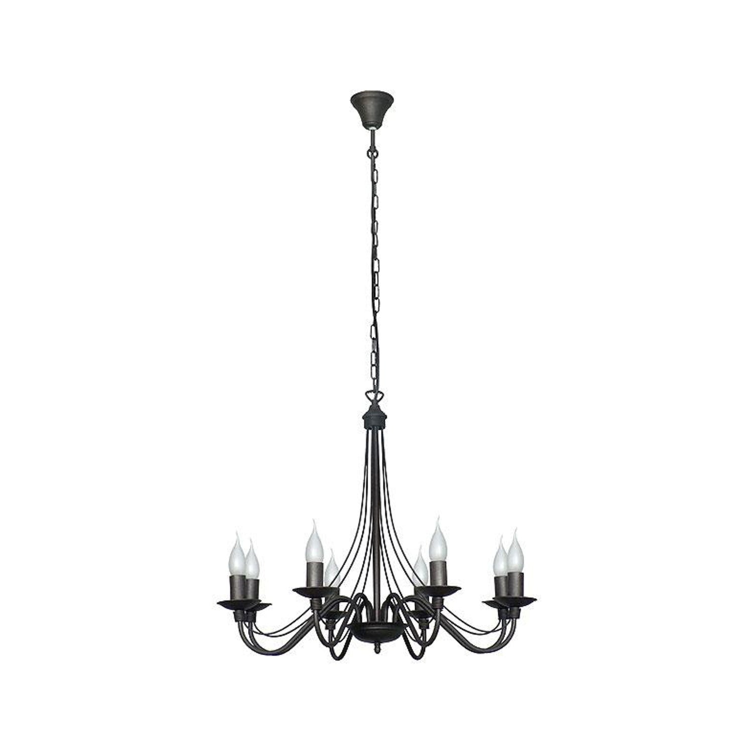 B-Ware Kronleuchter Lampe Rosa Deckenlampe Schwarz Metall 8flg Hängelampe Pendelleuchte