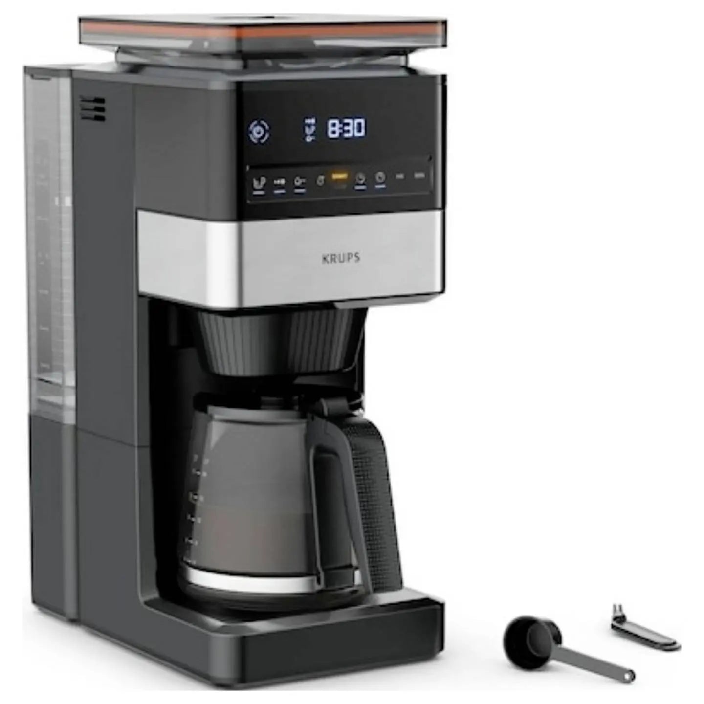 B-Ware Krups Km8428 Filterkaffeemaschine Kaffeemaschine Grind Aroma Xl Schwarz Silber
