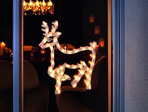 B-Ware Konstsmide 2174 010 Led Fensterbild Eek A Rentier Warm Weiß Led
