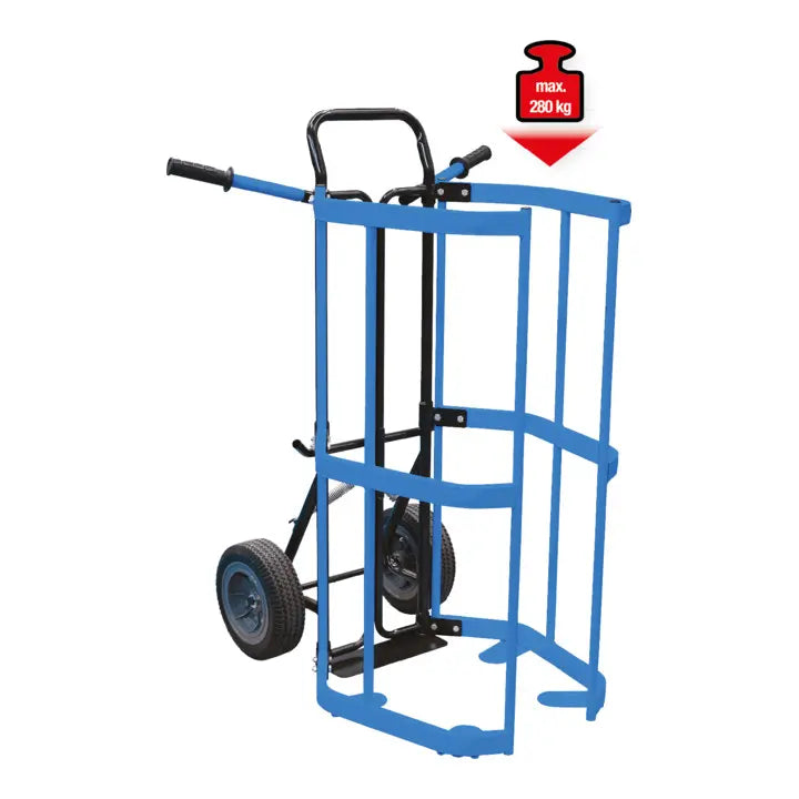 B-Ware Ks Tools Räderwagen Fasswagen Transportkarre Luftbereifung Bockrollen 280kg