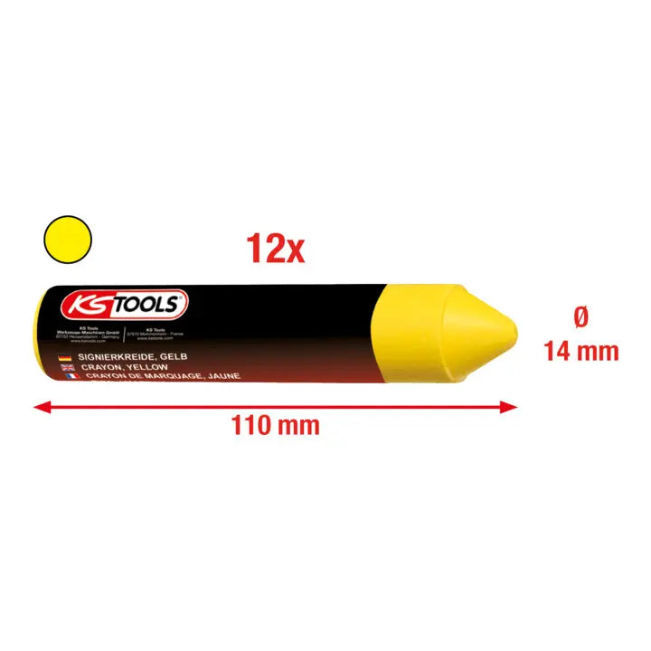 B-Ware Ks Tools Signierkreide Markierstift Gelb Kreide Nicht Verwischbar 12er Pack