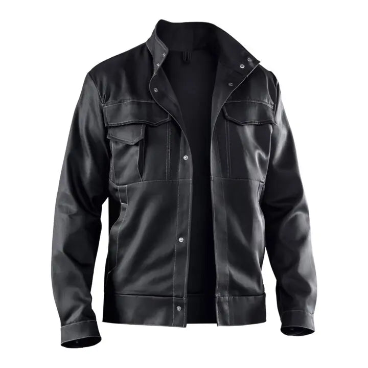 B-Ware Kübler Jacke Arbeitsjacke Orga Ni Q 1248 Schwarz Baumwolle Brusttasche Größe 50