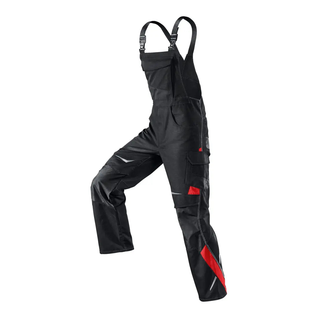 B-Ware Kübler Latzhose Arbeitshose 3324 Pulsschlag Schwarz Mittelrot Größe 29