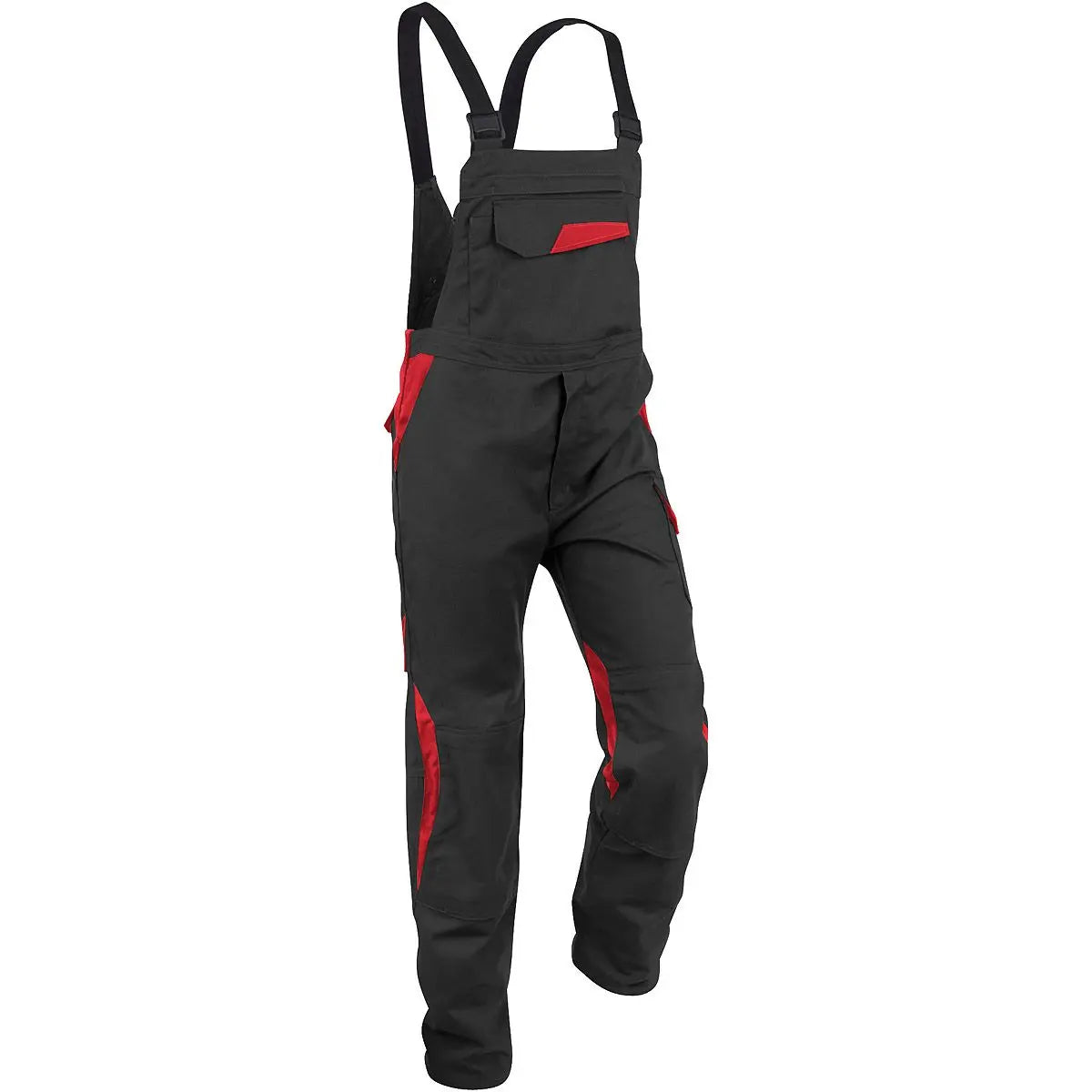 B-Ware Kübler Latzhose Arbeitshose Vita Cotton Plus Trägerhose Schwarz Mittelrot Gr. 98