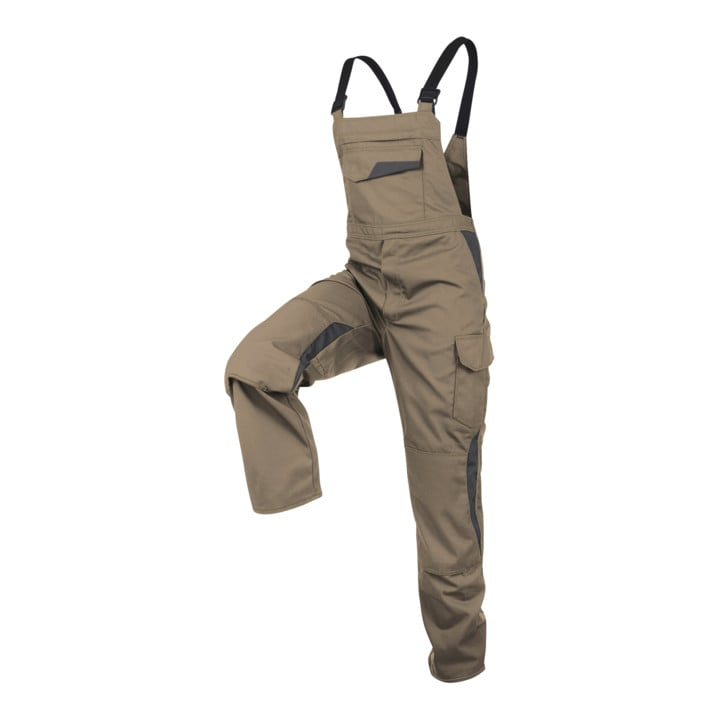 Kübler Latzhose Arbeitshose Vita Mix Sandbraun Anthrazit 3 L47 Arbeitsklamotten B-Ware