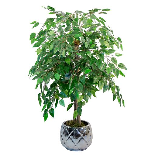B-Ware Maia Shop Ficusbaum Kunstpflanze Ficus Dekobaum Realistischen Blättern 105cm