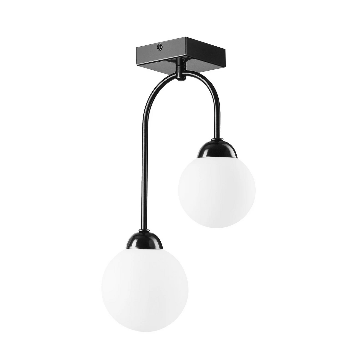 B-Ware Lamkur Deckenleuchte Lampe G9 Bandi Schwarz 2flg Stahl Glas Wohnzimmer