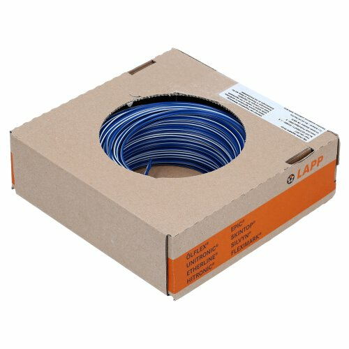 B-Ware Lapp Litze Einzelader Kabel 1 X 0.50 Mm² 500 V Flammwidrig Dunkelblau Weiß 10122