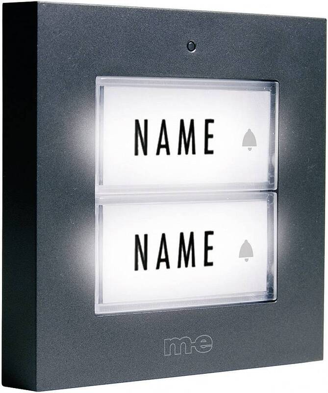 B-Ware M-e Modern Electronics KTB-2 A Klingelplatte beleuchtet Namensschild 2fach 12V/1