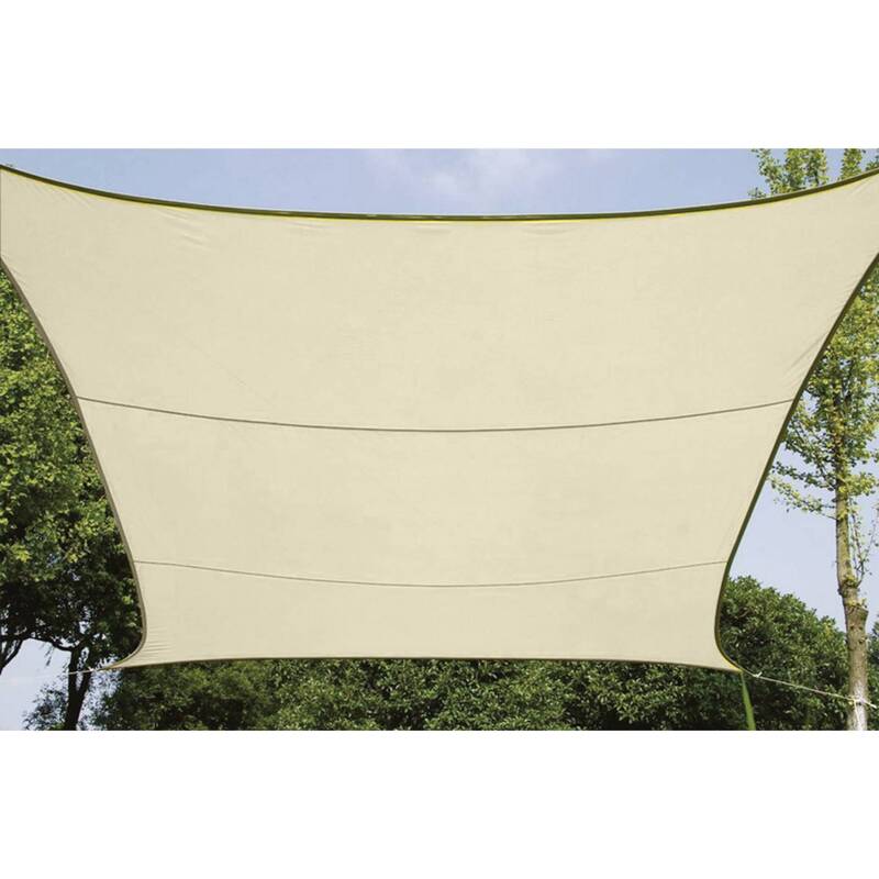 B-Ware Perel Sonnensegel Sonnenschutz Sun Sail Creme Polyester UV Schutz 4x500x500cm