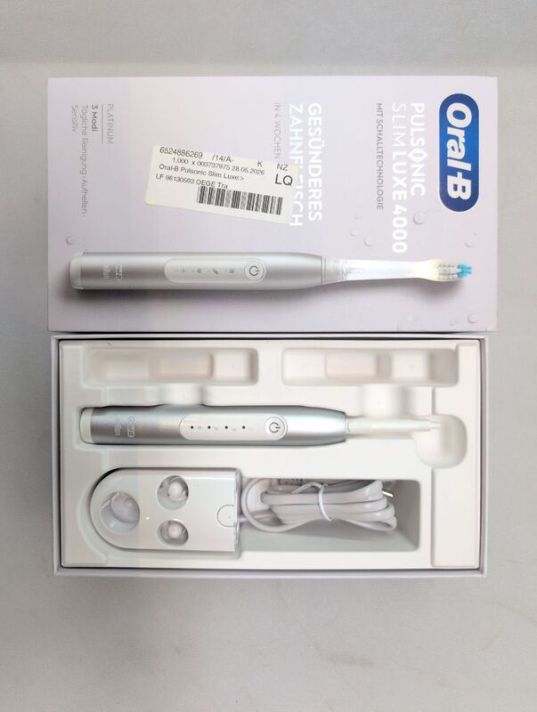B-Ware Oral-B Elektrische Zahnbürste Schallzahnbürste Pulsonic Slim Luxe 4000 Platin