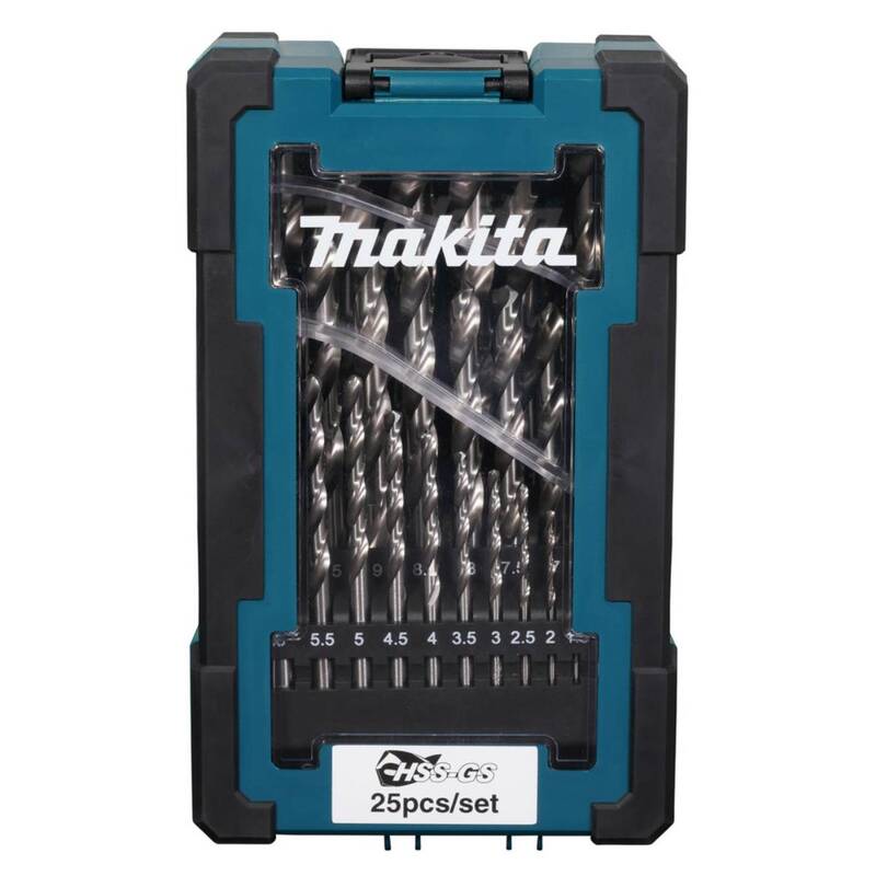 B-Ware Makita Spiralbohrer Set Bohrer Metallbohrer HSS-GS Set Werkzeug Sortiment 25tlg