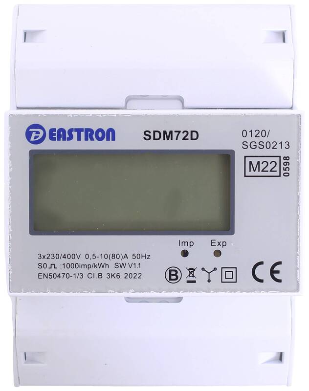 B-Ware Counttec SDM72D Drehstromzähler digital 80 A MID-konform 1 St. Stromzähler Strom