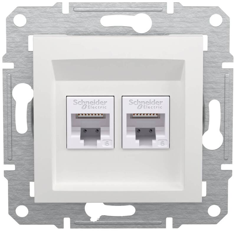 B-Ware Schneider Electric RJ45-Datendose Asfora EPH4870121D Weiß RAL 9003 250V 10A