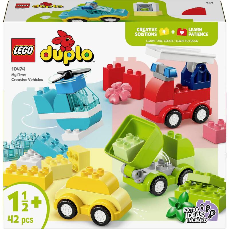 B-Ware LEGO DUPLO Set Bausteine Spielzeugauto Fahrzeuge 42 Teile Hubschrauber LKW 10474
