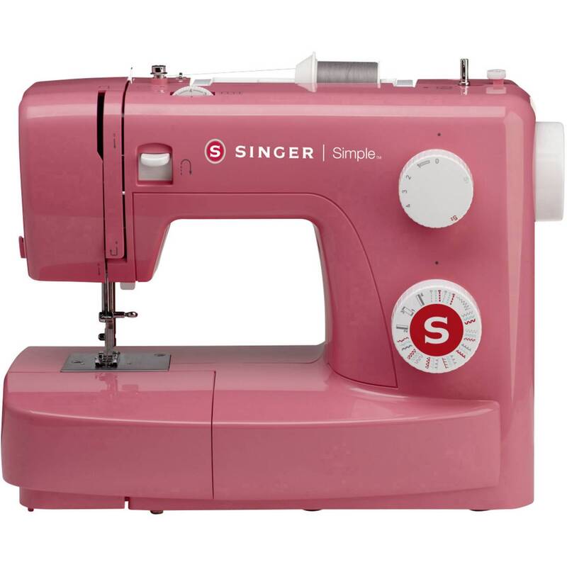 B-Ware Singer Freiarmnähmaschine Nähmaschine Simple 3223R Rot Knopfloch Nähprogramm