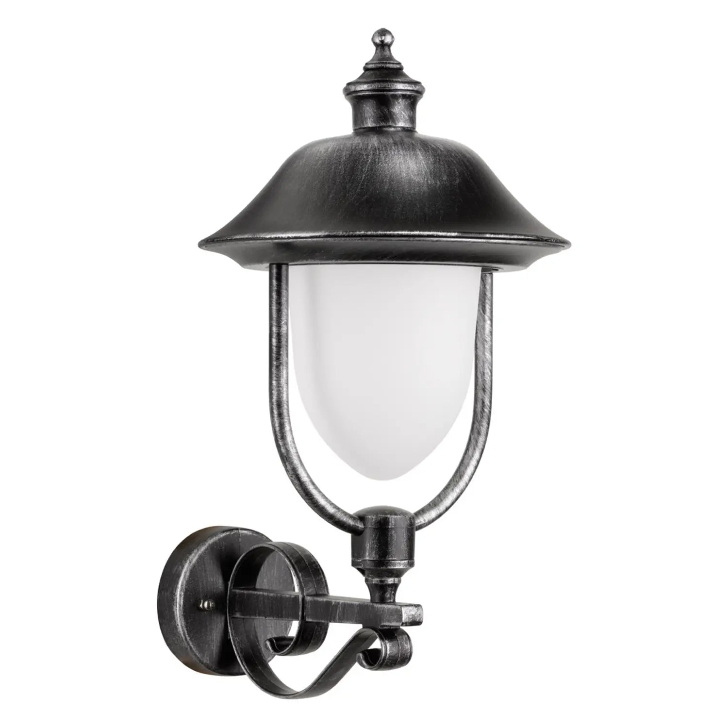 B-Ware Lcd Außenwandleuchte Außenlampe Perdita Schwarz Silber Aluminium Glas E27 Led