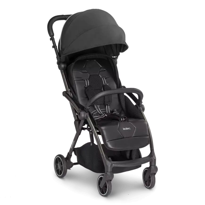 B-Ware Leclercbaby Kinderwagen Buggy Hexagon Carbon Schwarz One Touch Faltsystem