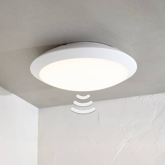B-Ware Lampenwelt Led Außendeckenlampe Außendeckenleuchte Naira M. Sensor Weiß