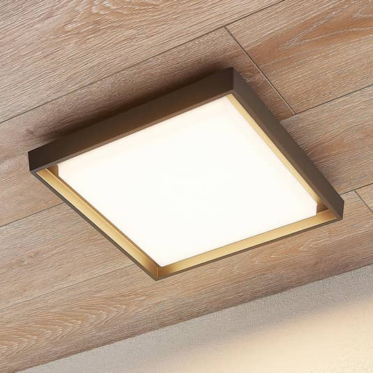 B-Ware Lucande Led Außen Deckenlampe Lampe Leuchte Außenleuchte Birta Licht Eckig, 34 Cm