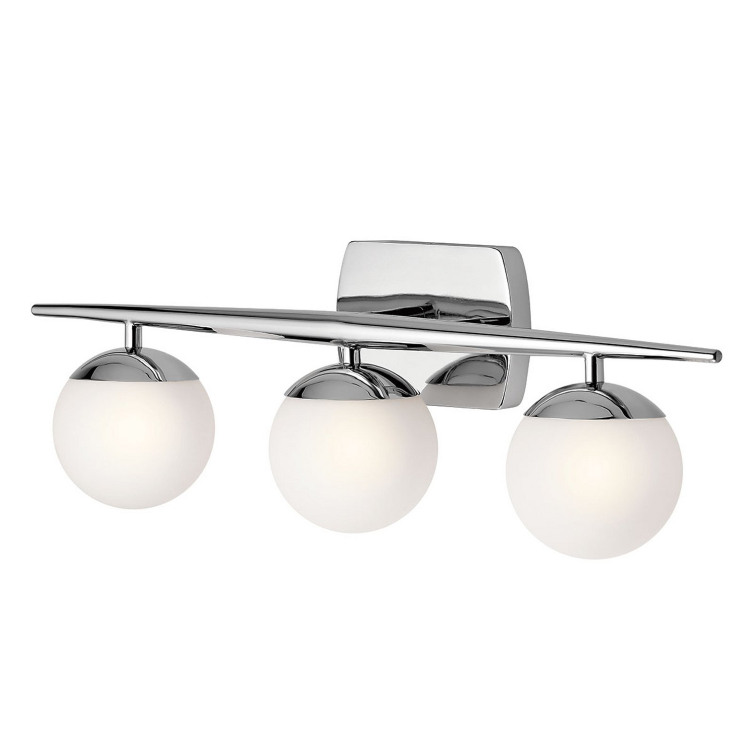 B-Ware Kichler Wandleuchte Wandlampe Led Badlampe Jasper Chrom Weiß Metall Glas 3 Flamm