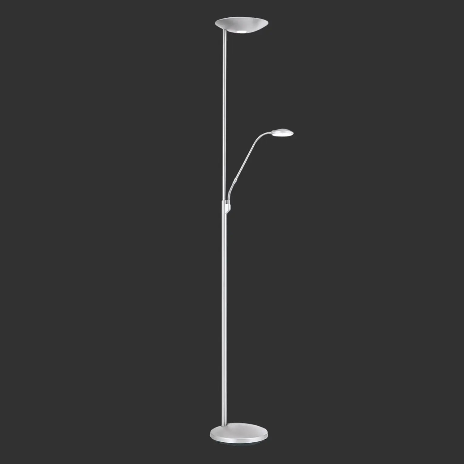 B-Ware Cobra Deckenfluter Stehlampe Led Leselampe Nickel Lampe Leuchte Schalter Dimmbar