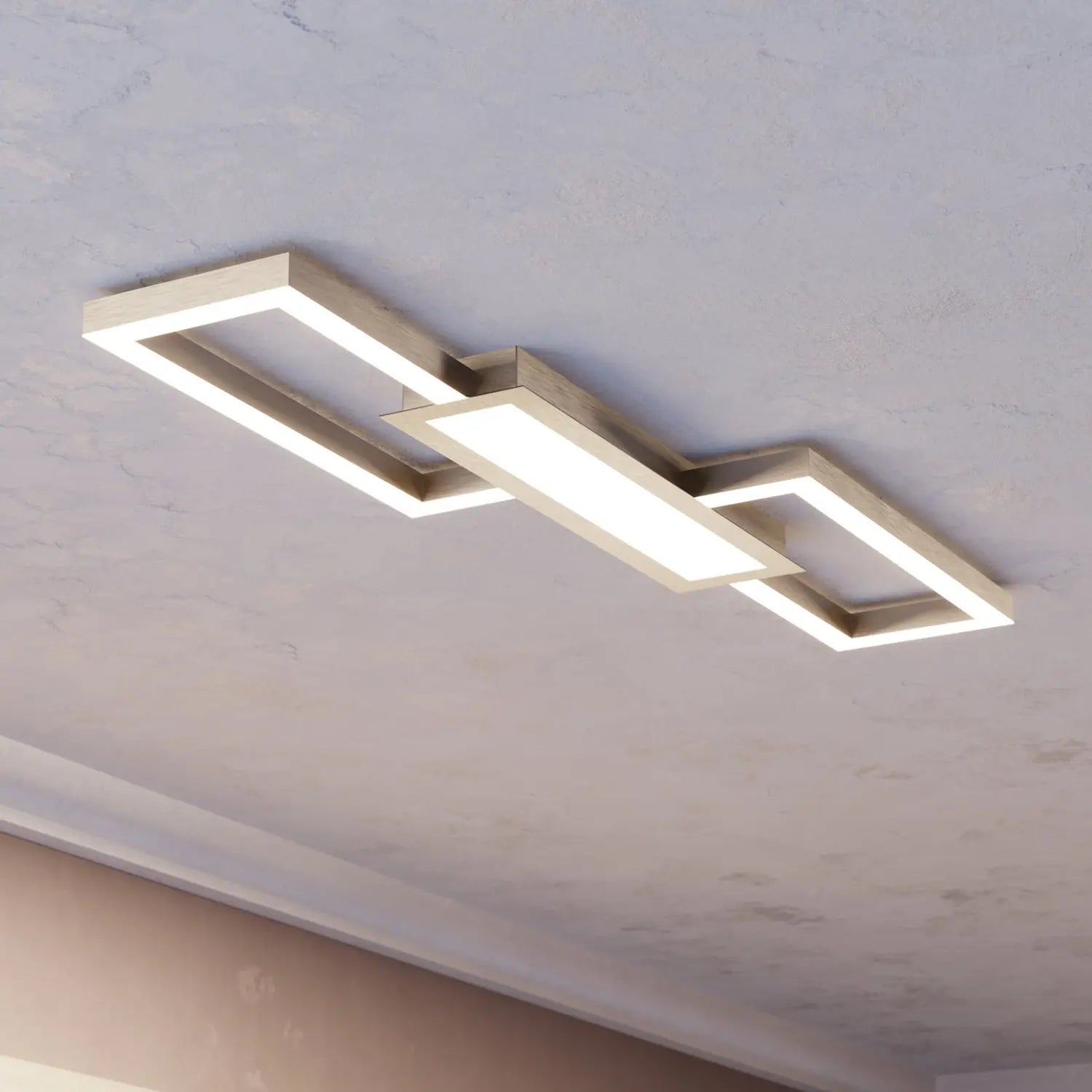 B-Ware Eglo Deckenleuchte Lampe Led Monirote Fernbedienung Nickel Aluminium 78 Cm