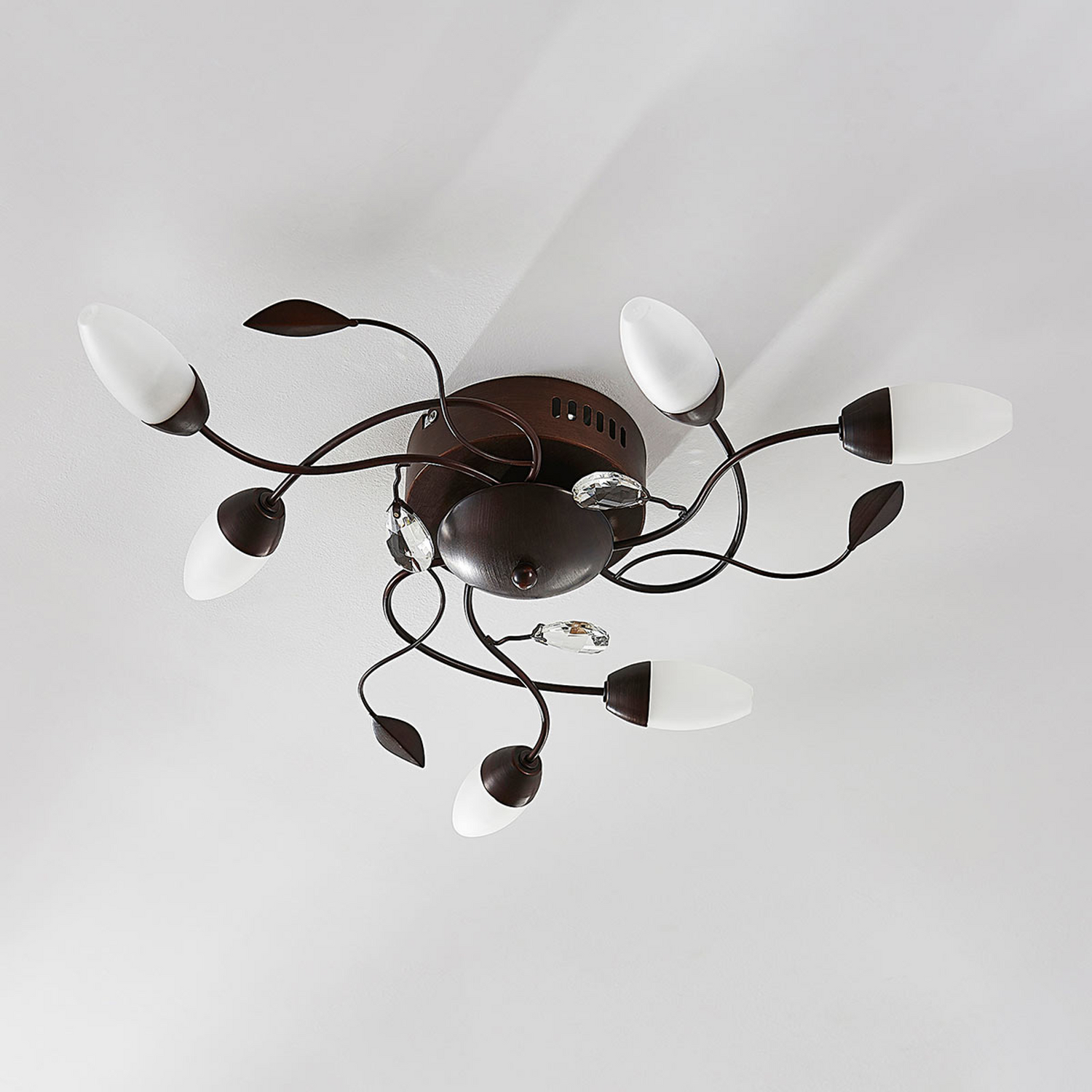 B-Ware Lampenwelt Led Deckenlampe Renato Dimmbar Braun 6 Fl Deckenlampe Lampe Leuchte