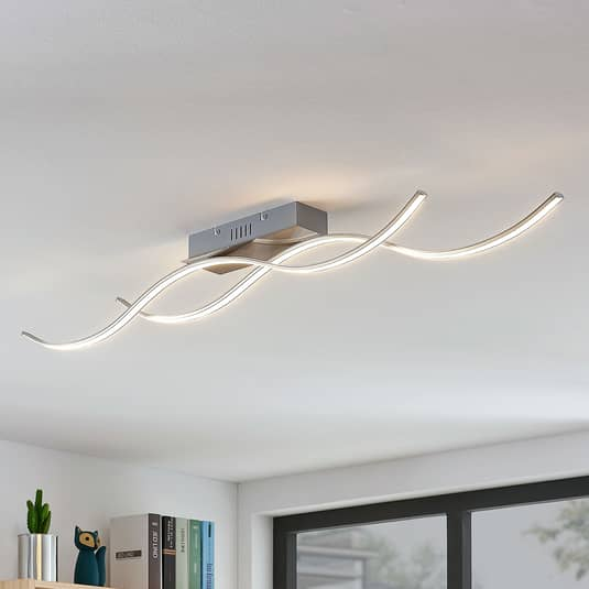 B-Ware Lindby Led Deckenlampe Safia In Wellenform, Zweiflammig Lampe Leuchte 27,5 W Led