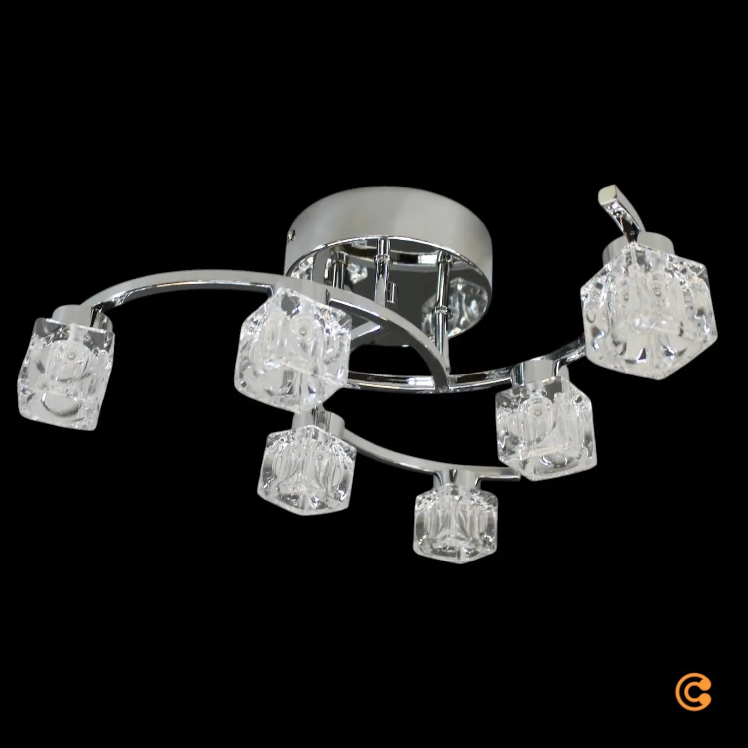 B-Ware Led Deckenleuchte Lampe Yaro Kristallleuchte Wohnzimmer Chrom Dimmbar 6 Flammig