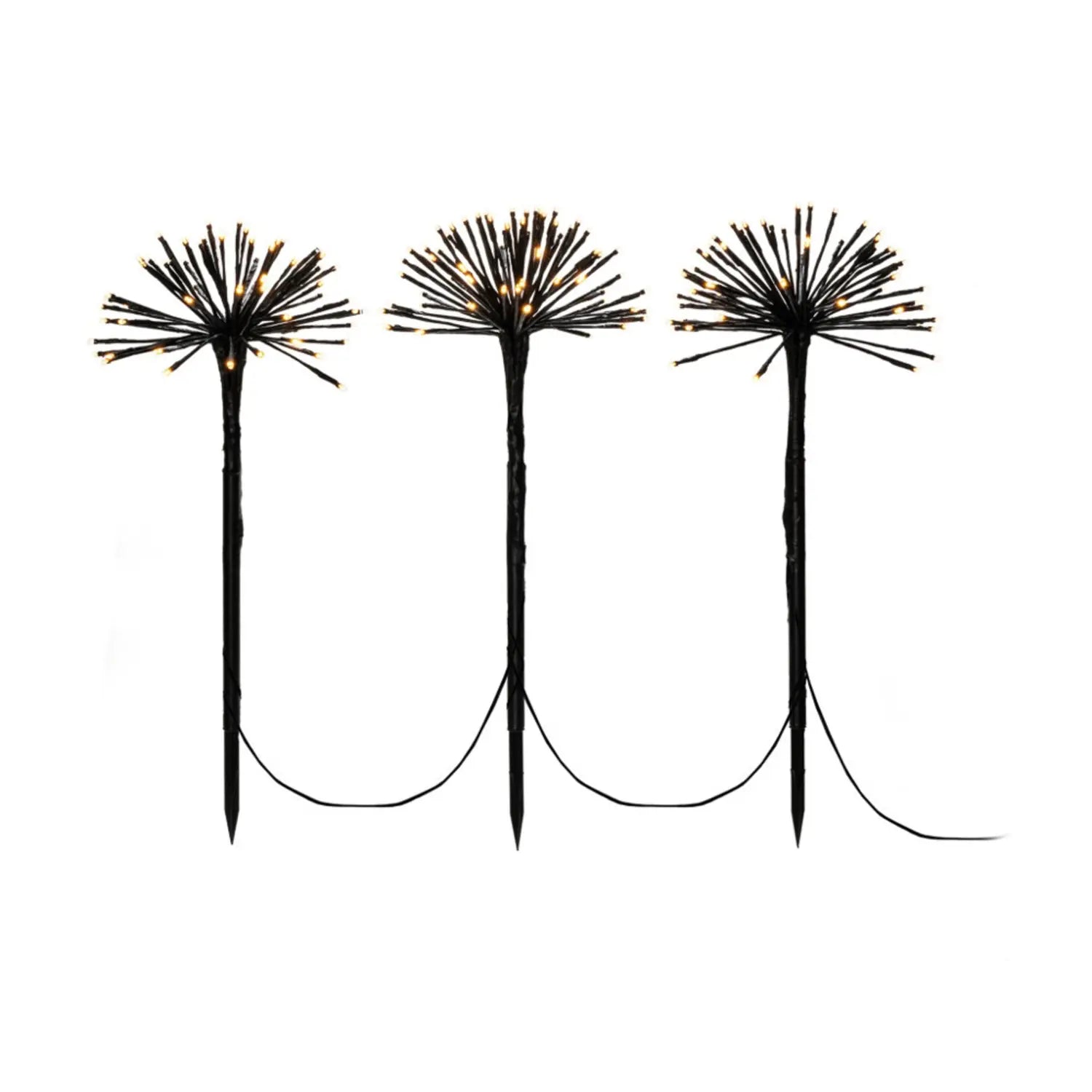 B-Ware Konstsmide Led Dekoleuchte Pusteblume Lichterkette Erdspieß Schwarz Ip44 3er Set