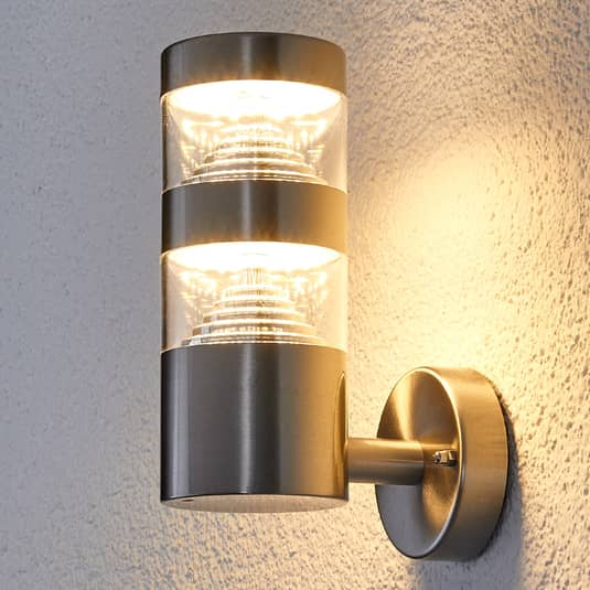 B-Ware Lindby Led Edelstahl Außenwandleuchte Lanea Wandleuchte Lampe Leuchte Gerade 8 W