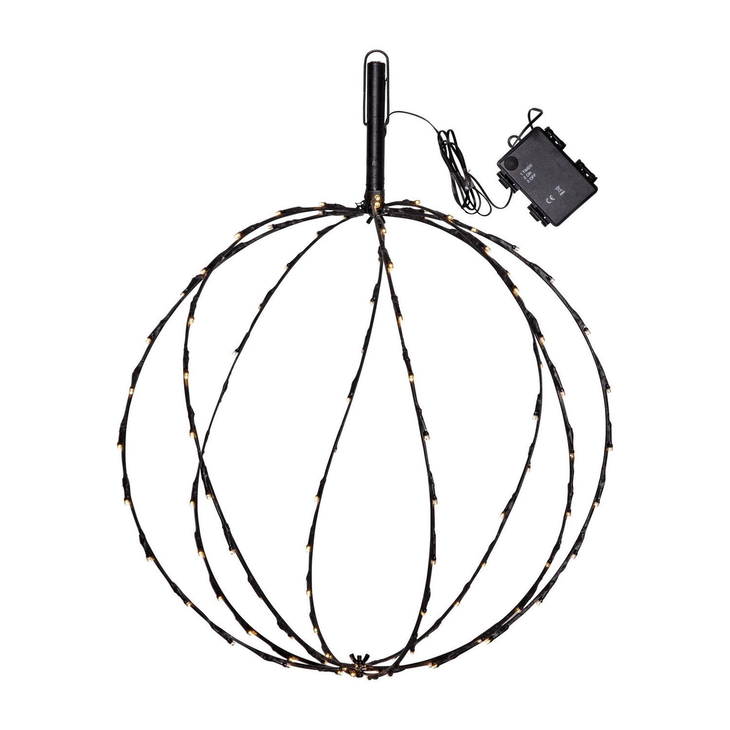 B-Ware Sphere Erdspießleuchte Gartenleuchte Led Schwarz Metall Batterie Außenbeleuchtun