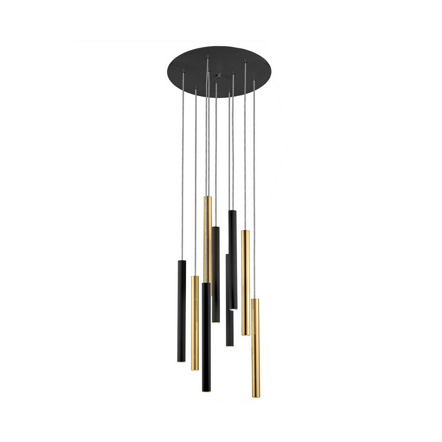 B-Ware Led Hängelampe Varas Pendelleuchte Deckenleuchte Steuerbar 9 Flg Gold Schwarz
