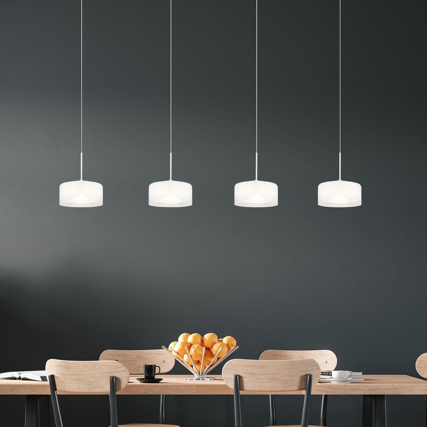 B-Ware Globo Led Hängeleuchte Belinda Pendelleuchte Glas Länge 105 Cm Weiß 4 Flammig