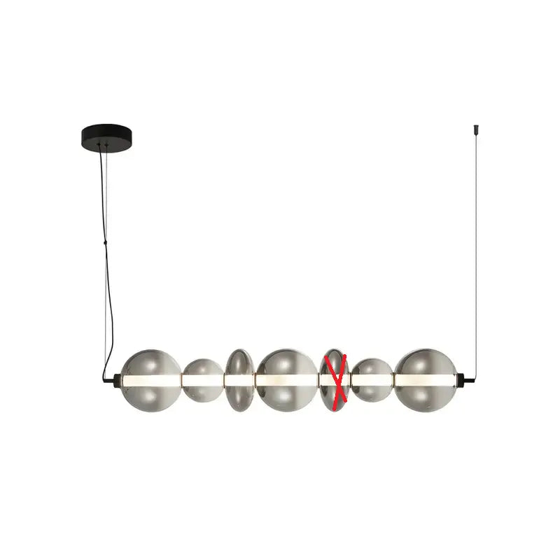 B-Ware Eko Light Daphne Led Hängeleuchte Pendelleuchte Glas Grau 118 Cm Siehe Text/Foto