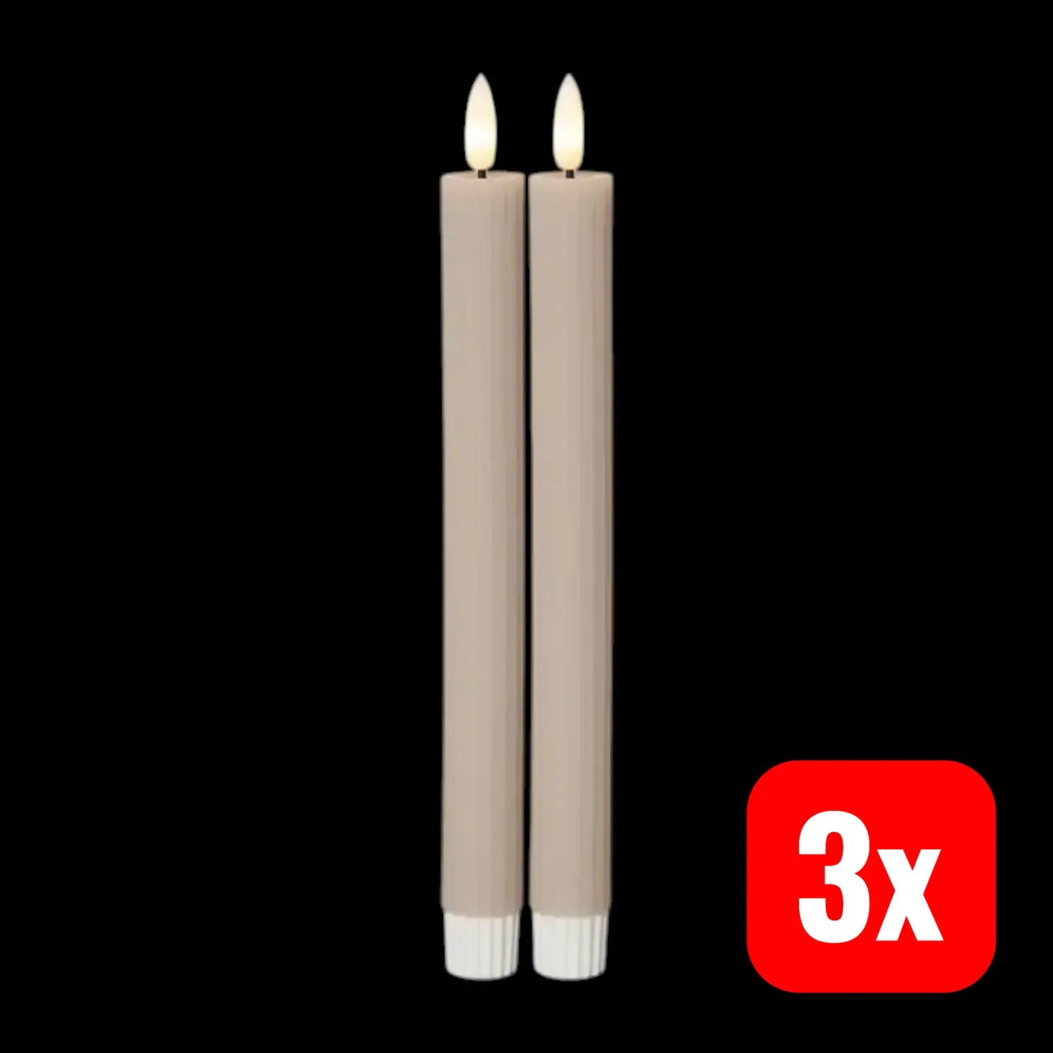 B-Ware Startrading Led Kerze Flamme Kerze Beige 25 Cm Wachs Batterie 2er Pack 3 Sets