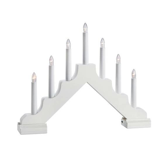 B-Ware Markslöjd Led Kerzenleuchter Evelin Schwibbogen Lichterbogen Holz 7 Flammig Weiß