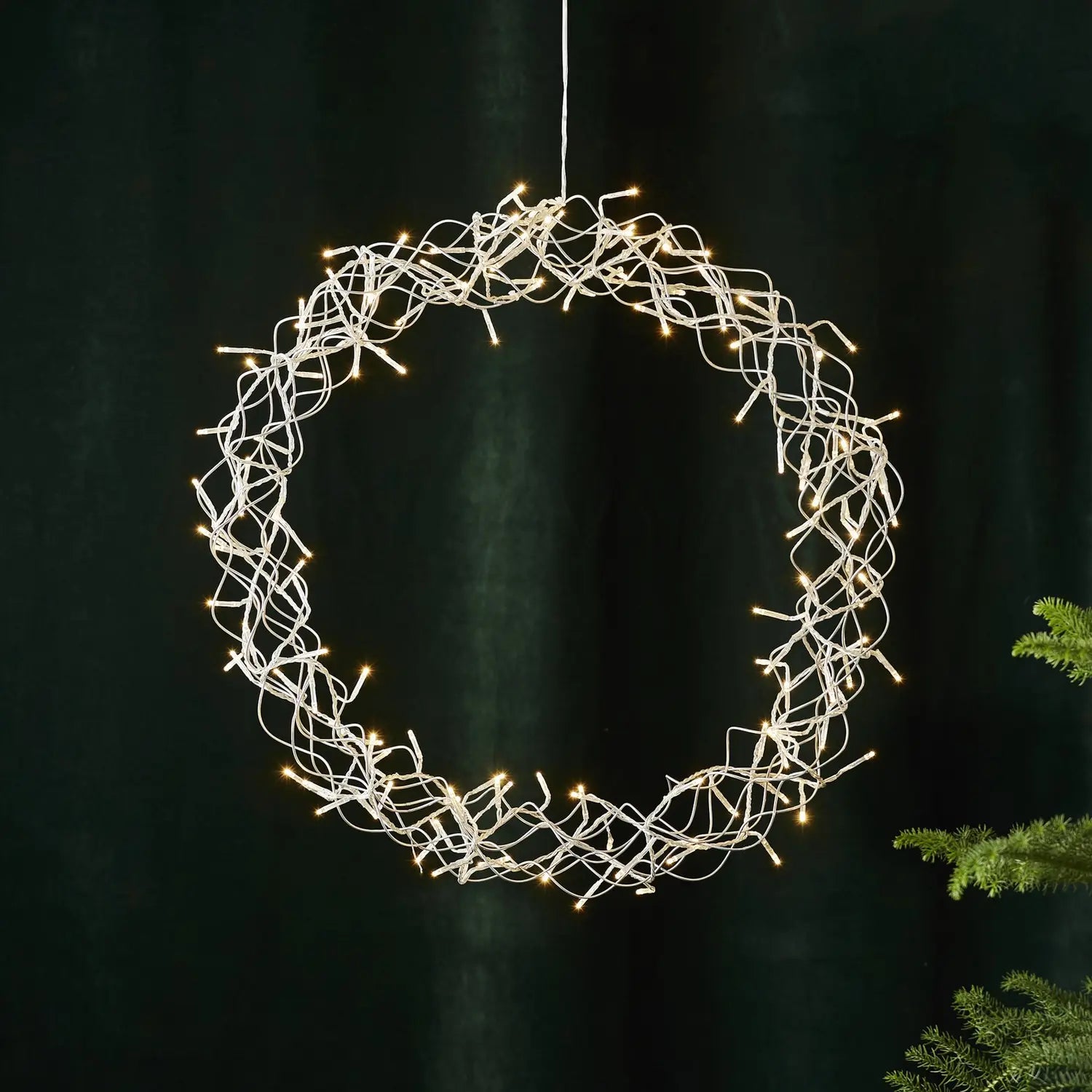 B-Ware Star Trading Led Lichtkranz Curly Fensterlicht Lampe Licht Warm Weiß 50cm Silber