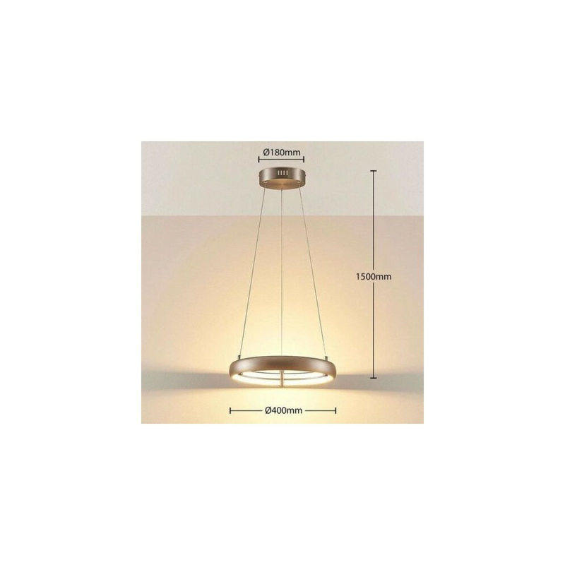 B-Ware Led Pendelleuchte Risto Pendelleuchte Hängeleuchte Lampe Leuchte Nickel Ringförm