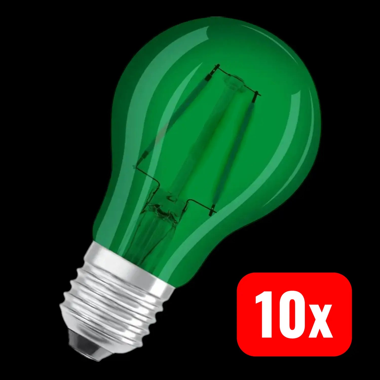 B-Ware Osram Led Lampe Glühbirne E27 Grün Ersatz Innenbereich Glühlampe 15 W 10 Stück