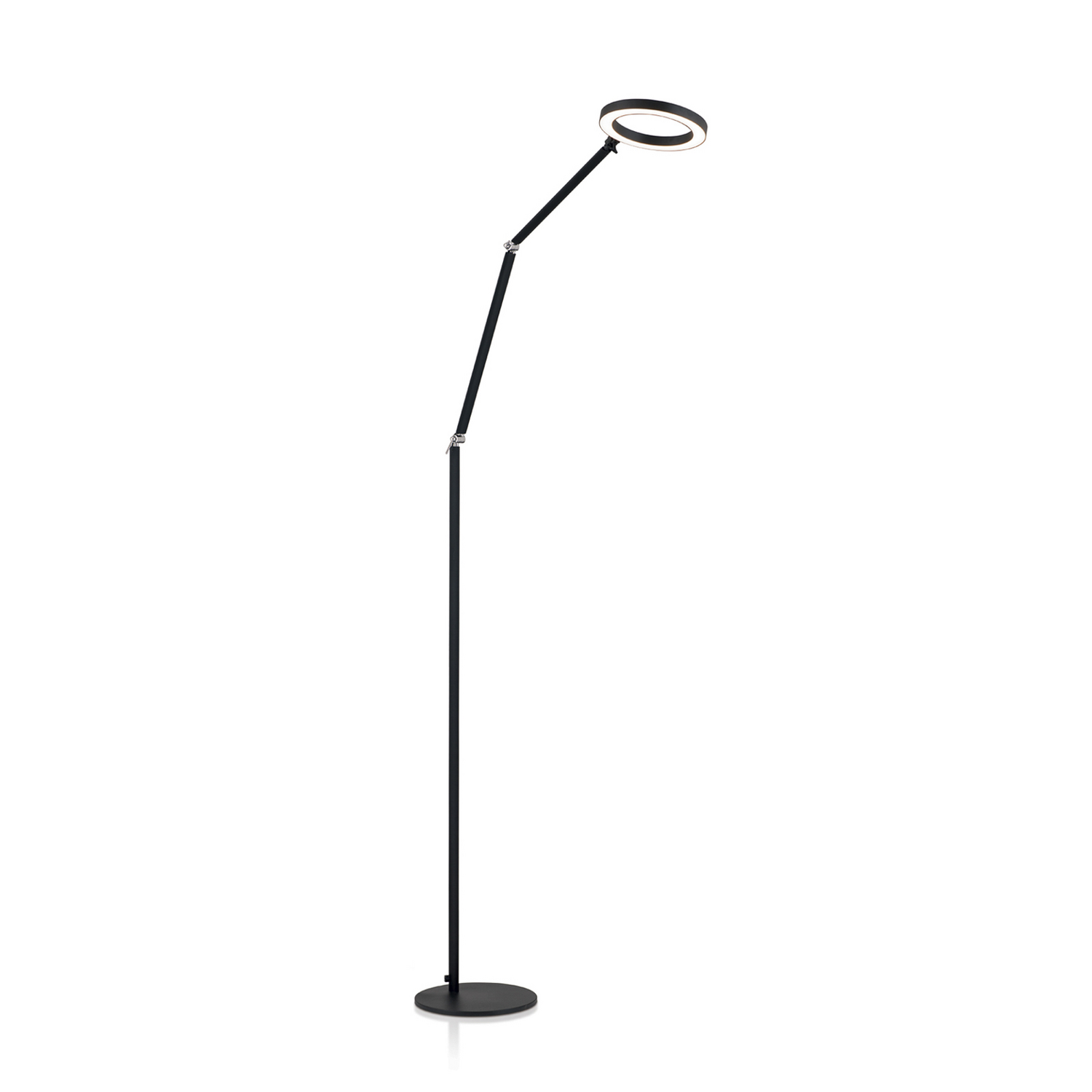 B-Ware Ringo Stehlampe Bodenlampe Led Schwarz Metall Dimmbar Verstellbar Lampenschal504
