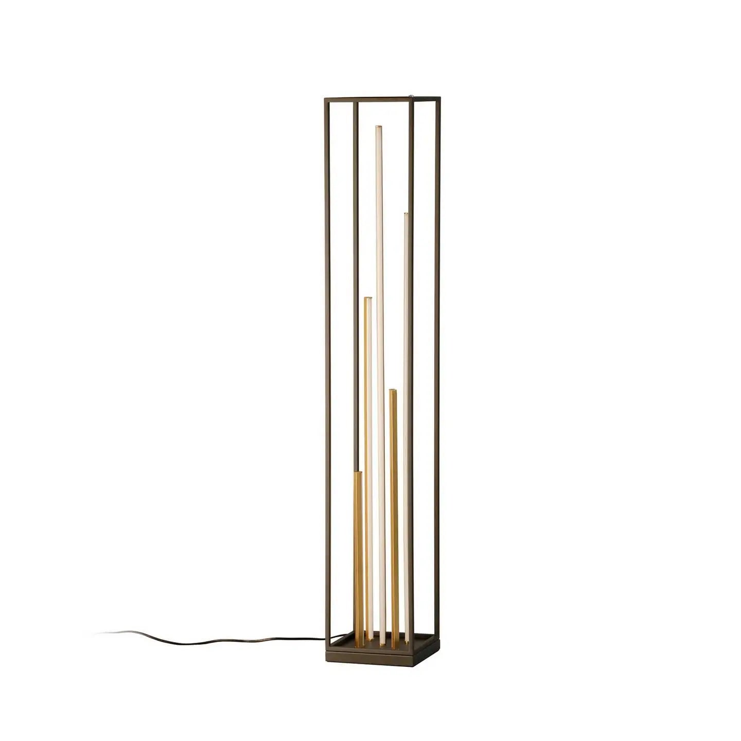 B-Ware Fischer & Honsel Led Stehleuchte Grid Leuchte Schwarz Gold Metall Cct Dimmbar