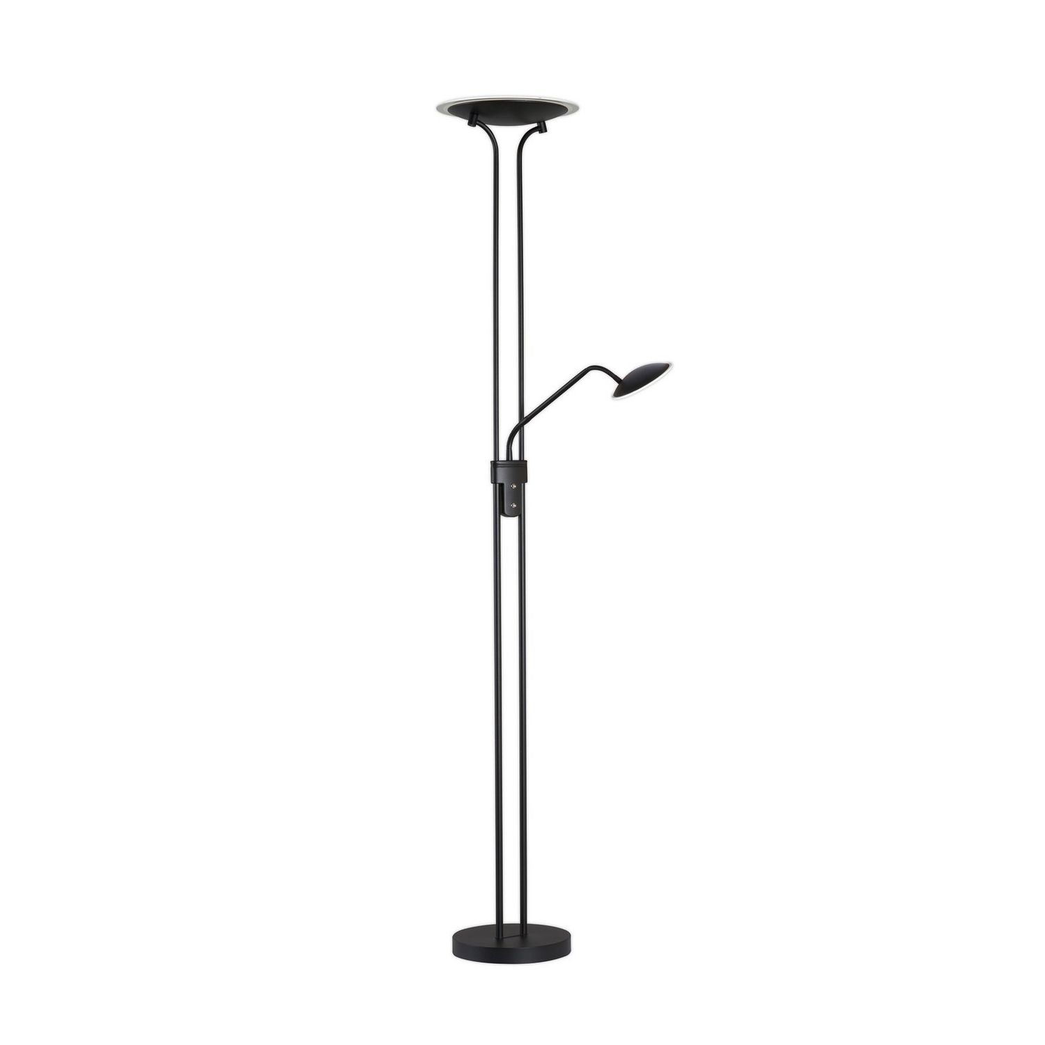 B-Ware Fischer Honsel Stehleuchte Deckenfluter Led Leseleuchte Tallri Schwarz Metall
