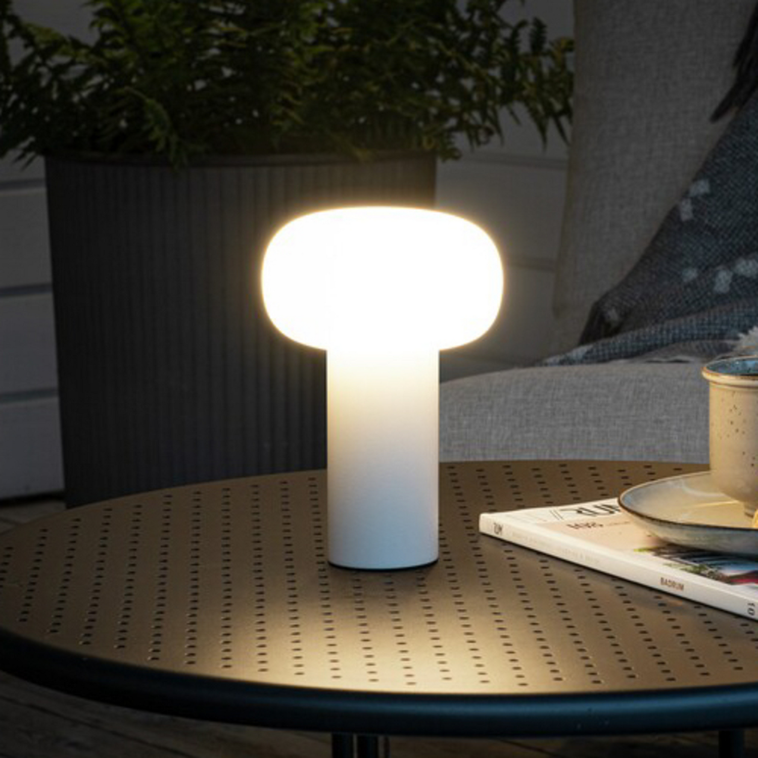 B-Ware Antibes Led Tischleuchte Lampe Außenleuchte Akku Rgbw Ip54 Weiß Outdoor Licht