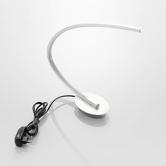 B-Ware Lindby Led Tischleuchte Nalevi Schreibtischlampe Bürotischlicht Bogenform Silber