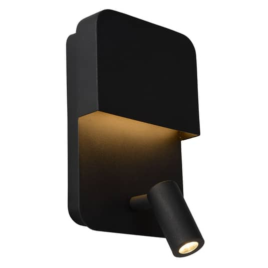 B-Ware Lucide Led Wandleuchte Boxer Wandleuchte Schwarz Wandlicht Bilderleuchte Spot