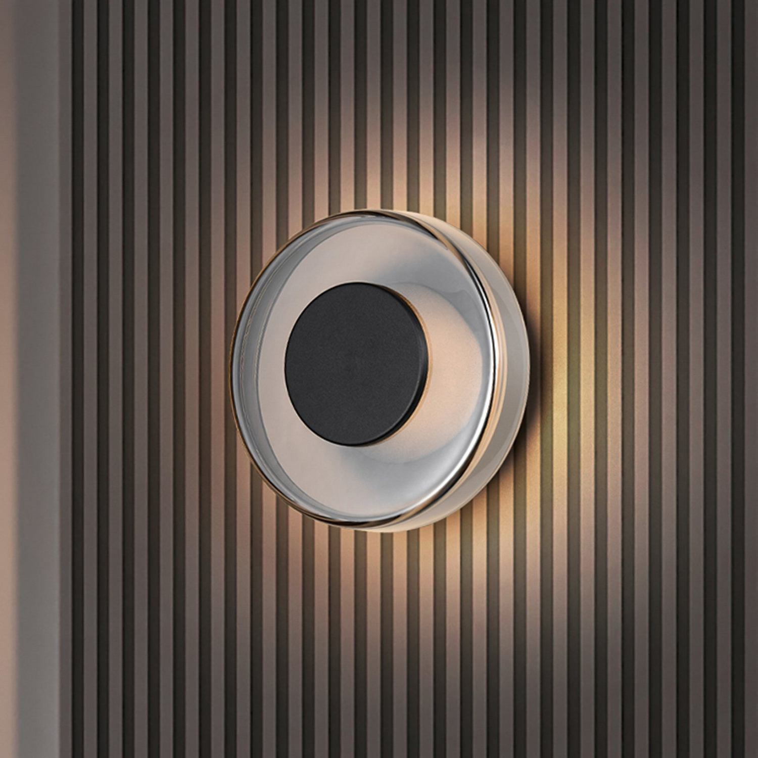 B-Ware Trio Lighting Led Wandleuchte Wandlampe Celeste Schwarz Chrom Glas Dimmbar 22303