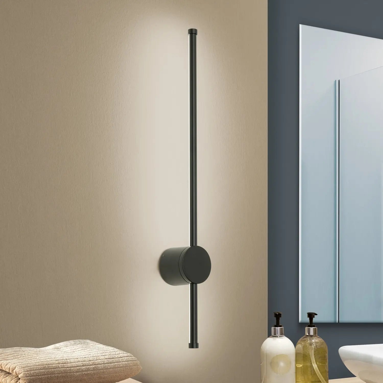 B-Ware Orion Wandleuchte Wandlampe Led Ferdinand Ip54 Schwarz 65 Cm Lampe Leuchte 12 W